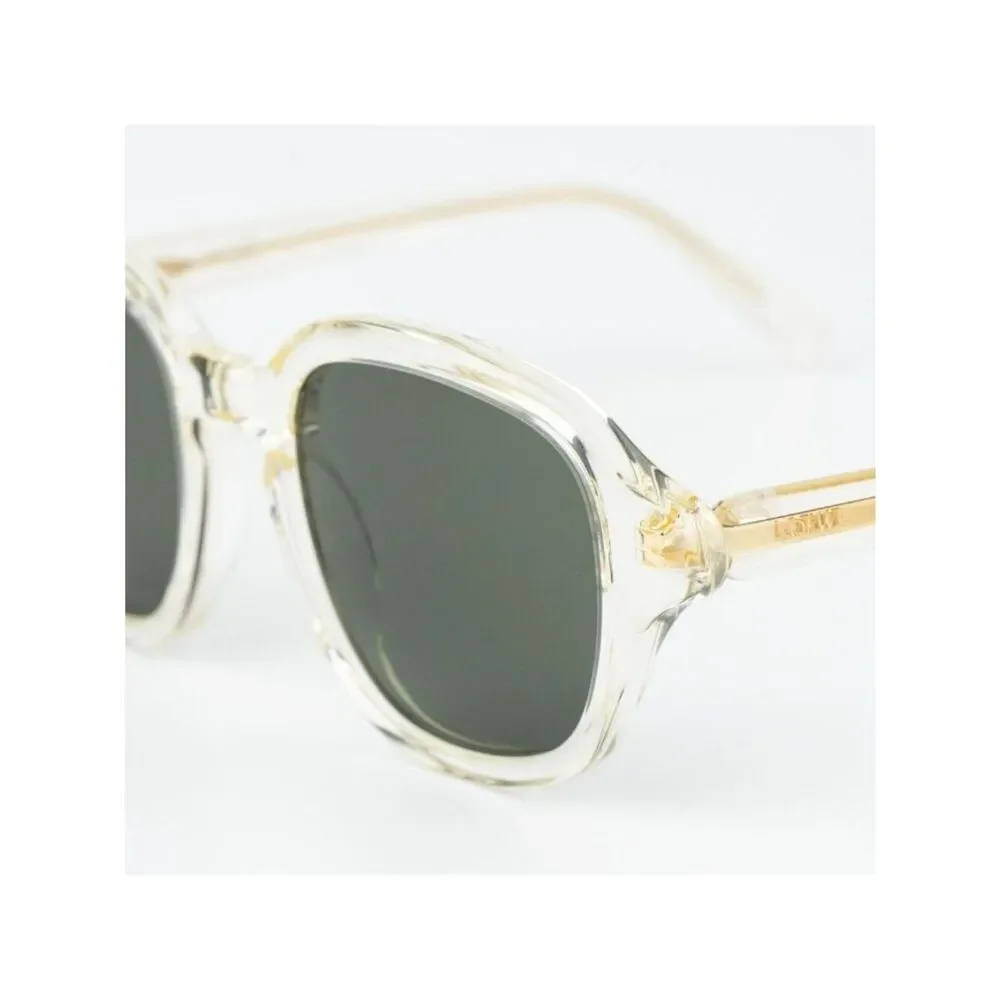Loewe SLIM Men Sunglasses Beige Transparent Yellow Green Square LW40163I 57N